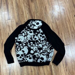 Milly Black and White Skull Sweater L